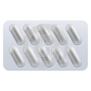 Vector package of medical pills, blister with capsules