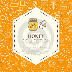 Vector packaging design - natural honey collection