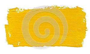 Vector paint brush stroke texture isolated on white - yellow acrylic element for Your design