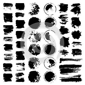 Vector paint brush strokes collection