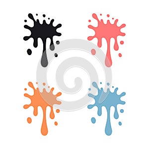 Vector Paint Splat In Multiple Color