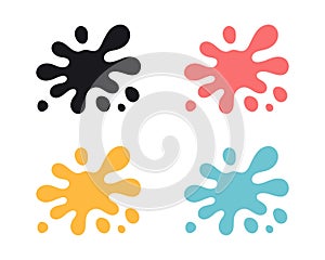 Vector Paint Splat In Multiple Color