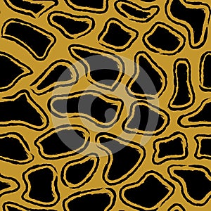 Vector painted giraffe spots yellow repeat pattern