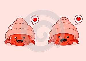 Vector pair of cute red sea beetles