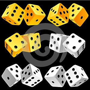 Vector pair of dice icon set