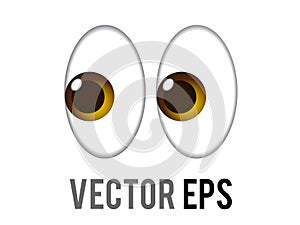 Vector pair of pervy or shifty eyes icon, glancing slightly to the left