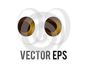 Vector pair of pervy or shifty eyes icon, glancing slightly to the left