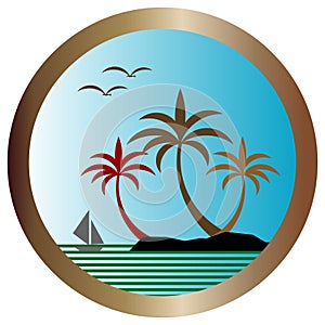 Vector palm island