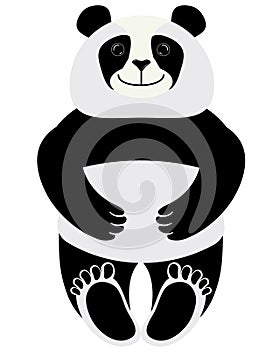 Vector panda character in sitting position.