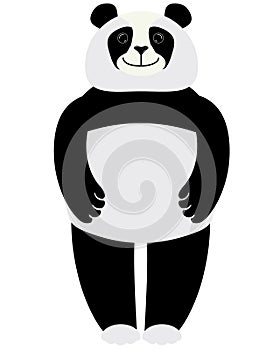 Vector panda character in a standing position.