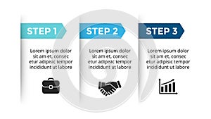 Vector paper arrows infographic, cycle diagram, labels graph, stickers presentation chart. Business concept with 3