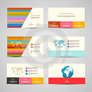 Vector Paper Business Cards Template Set