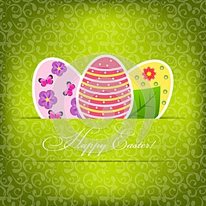 Vector Paper card with easter eggs
