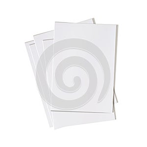 Vector paper cards stack isolated on white background, white paper.