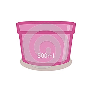 Vector paper cup, bucket for ice cream. For menu cafe takeaway, icons for cafe, app, packaging.