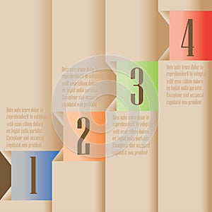 Vector paper numbered banners