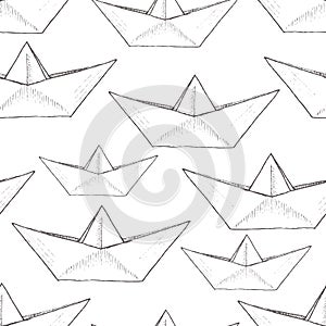 Vector paper ship pattern