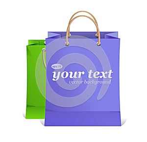 Vector paper shopping bag text area