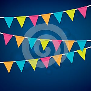 Vector Party Bunting on a Dark Background