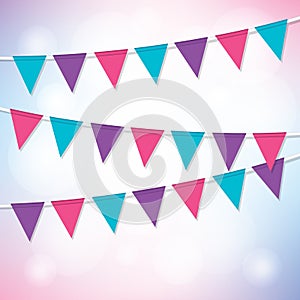 Vector Party Bunting on a Light Background