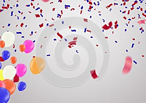 Vector party horizontal colorful balloons background for birthday card