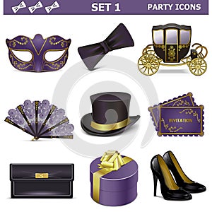 Vector Party Icons Set 1