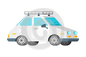 Vector passenger small car in flat style