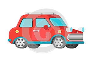 Vector passenger small car in flat style