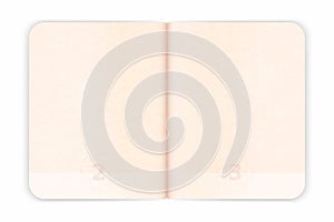 Vector passport blank pages for visa stamps. Empty passport with watermark