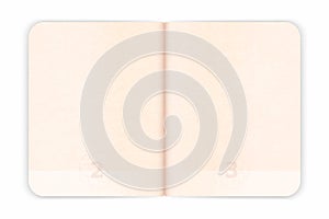 Vector passport blank pages for visa stamps. Empty passport with watermark photo