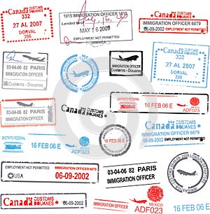 Vector passport stamps