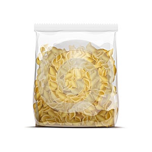 Vector Pasta Shells Packaging Template Isolated