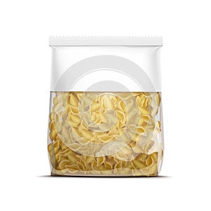 Vector Pasta Shells Packaging Template Isolated