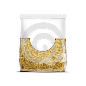 Vector Pasta Shells Packaging Template Isolated