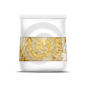 Vector Pasta Shells Packaging Template Isolated