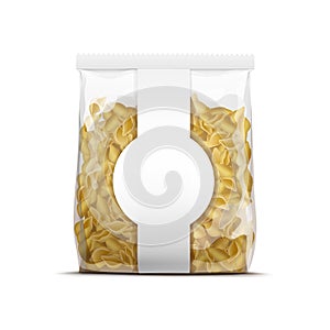Vector Pasta Shells Packaging Template Isolated