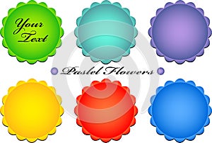 Vector pastel flower buttons
