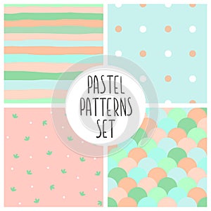 Vector pastel patterns set
