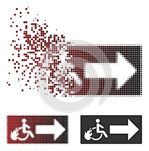 Dissipated Pixel Halftone Patient Exit Icon