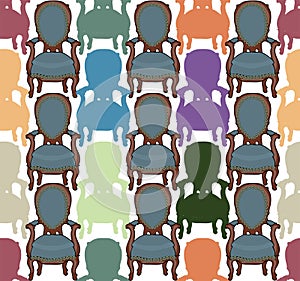 Vector pattern with armchairs
