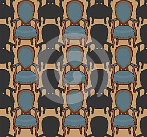 Vector pattern with armchairs