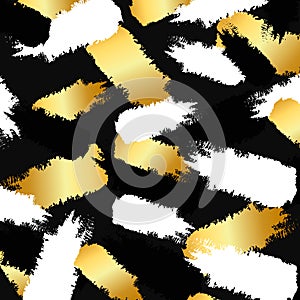 Vector pattern background with gold paint ink