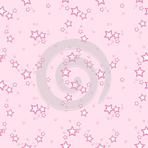 Vector pattern background with pink stars