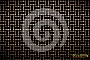 Vector pattern of brass metal grid techno background. Iron grill industrial texture. Web page fill pattern. Technology wallpaper.