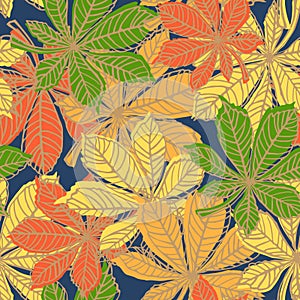Vector pattern with chestnut leaves