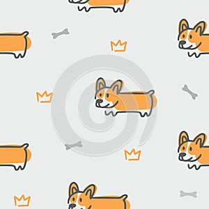 Vector pattern of a Corgi dog