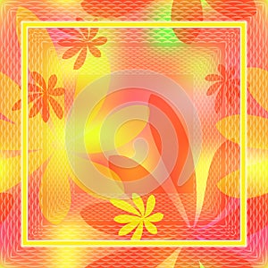 Vector pattern for design of headscarf, sherf, hijab, orange floral pattern