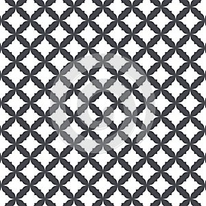 Vector pattern design with ogee ornament. Oriental traditional pattern with repeated mosaic tile. Moroccan crosses motif.