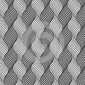 Vector pattern with geometric waves. Endless stylish texture. Ripple monochrome background. Pattern is clean for fabric, wallpaper