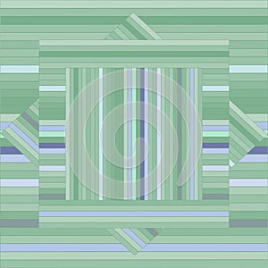 Vector pattern with lined squares. Abstract green texture.